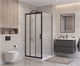 BELBAGNO Uno-195 Душевой уголок прямоугольный размер 100x90 см, двери раздвижные, профиль - черный матовый / стекло - матовое UNO-195-AHF-31-100/90-P-NERO