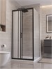 BELBAGNO Uno-195 Душевой уголок прямоугольный размер 100x90 см, двери раздвижные, профиль - черный матовый / стекло - матовое UNO-195-AHF-31-100/90-P-NERO