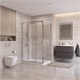 BELBAGNO Uno-195 Душевой уголок прямоугольный размер 110x100 см, двери раздвижные, профиль - хром / стекло - прозрачное UNO-195-AHF-31-110/100-C-Cr