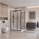 BELBAGNO Uno-195 Душевой уголок прямоугольный размер 120x100 см, двери раздвижные, профиль - черный матовый / стекло - прозрачное UNO-195-AHF-31-120/100-C-NERO
