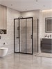 BELBAGNO Uno-195 Душевой уголок прямоугольный размер 120x80 см, двери раздвижные, профиль - черный матовый / стекло - прозрачное UNO-195-AHF-31-120/80-C-NERO