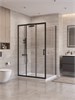 BELBAGNO Uno-195 Душевой уголок прямоугольный размер 120x90 см, двери раздвижные, профиль - черный матовый / стекло - прозрачное UNO-195-AHF-31-120/90-C-NERO