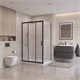 BELBAGNO Uno-195 Душевой уголок прямоугольный размер 120x90 см, двери раздвижные, профиль - черный матовый / стекло - матовое UNO-195-AHF-31-120/90-P-NERO
