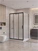 BELBAGNO Uno-195 Душевой уголок прямоугольный размер 120x90 см, двери раздвижные, профиль - черный матовый / стекло - матовое UNO-195-AHF-31-120/90-P-NERO