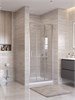 BELBAGNO Uno-195 Душевая дверь в нишу ширина 100 см, двери раздвижные, профиль - сатин / стекло - прозрачное UNO-195-BF-3-100-C-IN
