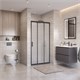 BELBAGNO Uno-195 Душевая дверь в нишу ширина 100 см, двери раздвижные, профиль - черный матовый / стекло - матовое UNO-195-BF-3-100-P-NERO