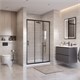 BELBAGNO Uno-195 Душевая дверь в нишу ширина 120 см, двери раздвижные, профиль - черный матовый / стекло - прозрачное UNO-195-BF-3-120-C-NERO