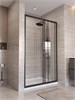BELBAGNO Uno-195 Душевая дверь в нишу ширина 120 см, двери раздвижные, профиль - черный матовый / стекло - прозрачное UNO-195-BF-3-120-C-NERO