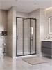 BELBAGNO Uno-195 Душевая дверь в нишу ширина 120 см, двери раздвижные, профиль - черный матовый / стекло - прозрачное UNO-195-BF-3-120-C-NERO
