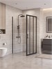 BELBAGNO Uno-195 Душевой уголок прямоугольный размер 90x100 см, двери раздвижные, профиль - черный матовый / стекло - прозрачное UNO-195-AHF-31-90/100-C-NERO