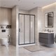 BELBAGNO Uno-195 Душевая дверь в нишу ширина 120 см, двери раздвижные, профиль - черный матовый / стекло - матовое UNO-195-BF-3-120-P-NERO