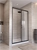 BELBAGNO Uno-195 Душевая дверь в нишу ширина 120 см, двери раздвижные, профиль - черный матовый / стекло - матовое UNO-195-BF-3-120-P-NERO