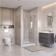 BELBAGNO Uno-195 Душевая дверь в нишу ширина 90 см, двери раздвижные, профиль - сатин / стекло - прозрачное UNO-195-BF-3-90-C-IN