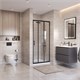 BELBAGNO Uno-195 Душевая дверь в нишу ширина 90 см, двери раздвижные, профиль - черный матовый / стекло - прозрачное UNO-195-BF-3-90-C-NERO