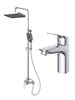 BELBAGNO DUE Комплект для ванной - душевая стойка и смеситель для раковины DUE-DOCM/LVM-CRM