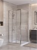 BELBAGNO Uno-195 Душевой уголок прямоугольный размер 80x70 см, двери раздвижные, профиль - хром / стекло - прозрачное UNO-195-AHF-31-80/70-C-Cr