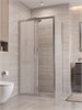 BELBAGNO Uno-195 Душевой уголок прямоугольный размер 100x90 см, двери раздвижные, профиль - хром / стекло - матовое UNO-195-AH-1-100/90-P-Cr