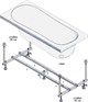 RAVAK SET-набор акриловая ванна DOMINO PLUS 150x70 с усиленной опорой и сливом-переливом 70508102