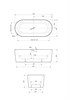 CEZARES Metauro Акриловая ванна отдельностоящая размер 180x80 см, серый матовый METAURO-INT-Central-180-80-60-G-W-MATT