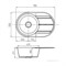 AQUATON Амира Мойка с крылом для кухни круглая, литьевой мрамор, ширина 78 см - фото 55921