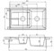 AQUATON Делия 87 Мойка с крылом для кухни двойная прямоугольная, литьевой мрамор, ширина 87 см - фото 56219