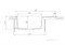 AQUATON Делия 65 Мойка с крылом для кухни прямоугольная, литьевой мрамор, ширина 65 см - фото 56238